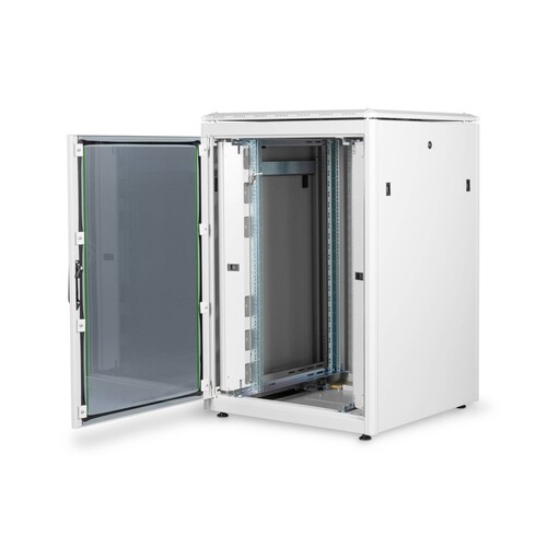 DN-19-22U-8/8-1 DIGITUS 19 Zoll Schrank m. Glastür RAL7035 22HE H1164xB800xT800 Produktbild Additional View 1 L
