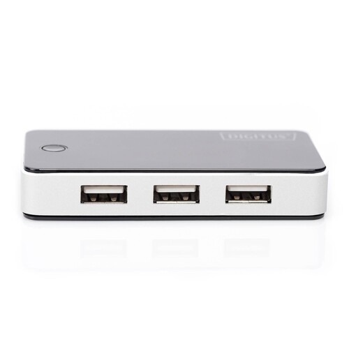 DA-70222 Digitus USB Hub  7PORT USB 2.0 Black Inkl.5V/3,5A Netzt.,Black/Silv Produktbild Additional View 1 L