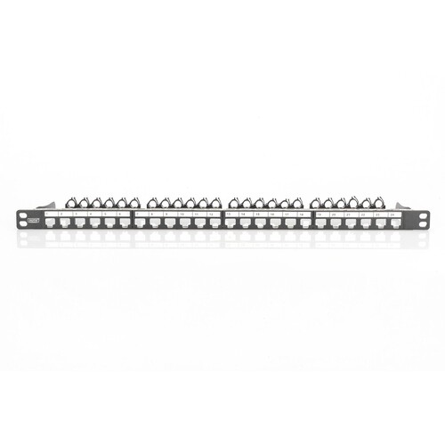 DN-91422 Digitus Patchpanel Modular 24port 05HE 19 0.5HE, RAL9005, shielded Produktbild Additional View 1 L