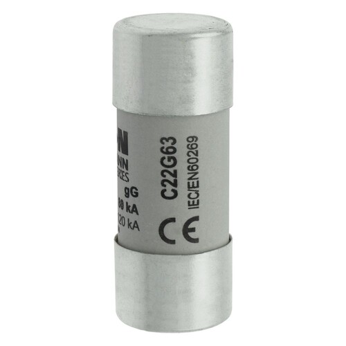C22G63 Eaton CYLINDRICAL FUSE 22 x 58 63A GG 690V AC Produktbild Additional View 1 L