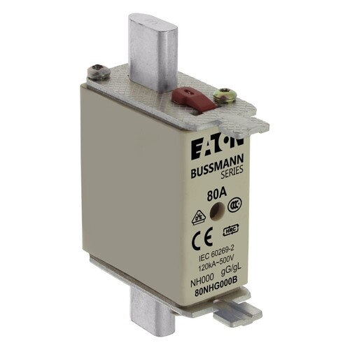 80NHG000B Eaton NH FUSE 80A 500V GL/GG SIZE 000 DUAL IN Produktbild Additional View 1 L