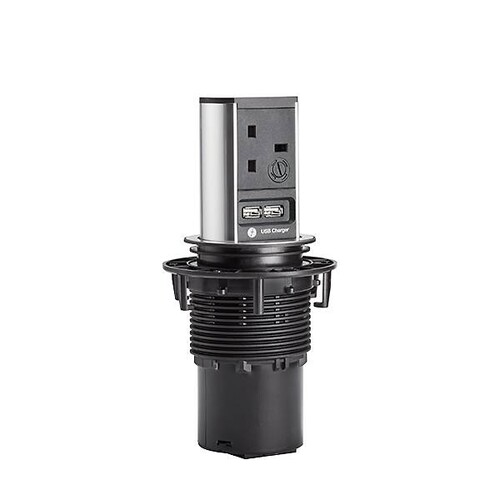 928.026 Bachmann Elevator 1xUK 5A 1xUSB Charger Strom 0,5m GST18 Produktbild Front View L