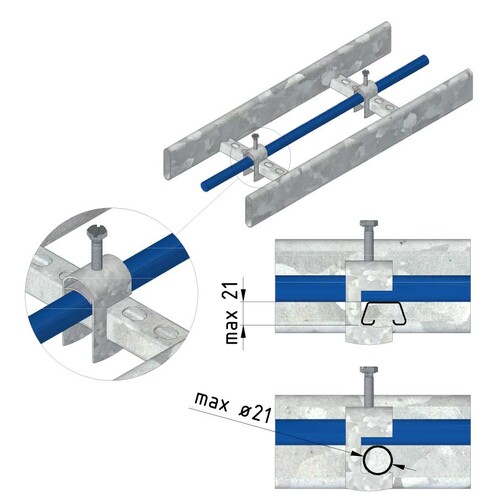 14056 Trayco CL-CCO-52-PG Kabelleiter Kabelklammer Produktbild Additional View 1 L