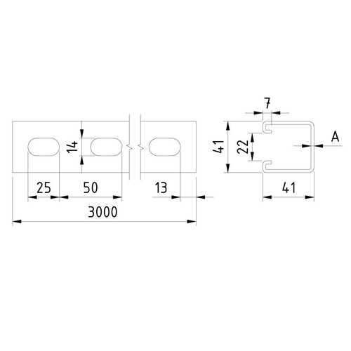 10301 Trayco SP41-41-25-3DG Tragprofil 41x25mm Produktbild Additional View 1 L