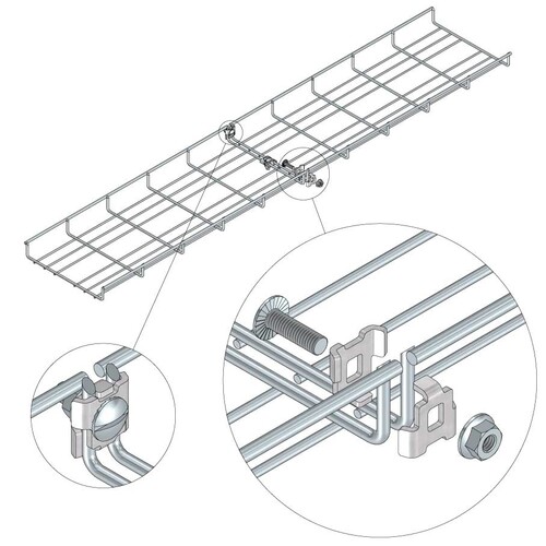 10350 Trayco MT J PG Gitterrinne Verbindungsklemme   Mesh Tray Joint Produktbild Additional View 1 L