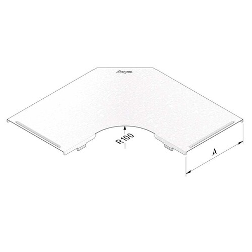 12151 Trayco CT CB90 600 PG Kabelrinne Deckel Bogen   Cable Tray Cover Bend Produktbild Additional View 1 L