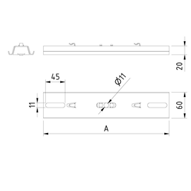 12457 Trayco MT-FWSB-300-PG Gitt. Fußb./Wand /Aufh.bügel Produktbild