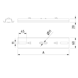 12457 Trayco MT-FWSB-300-PG Gitt. FuÃb./Wand /Aufh.bÃŒgel Produktbild