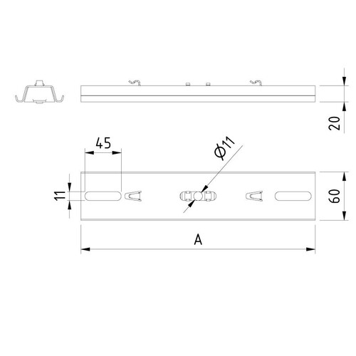 12457 Trayco MT-FWSB-300-PG Gitt. Fußb./Wand /Aufh.bügel Produktbild Front View L