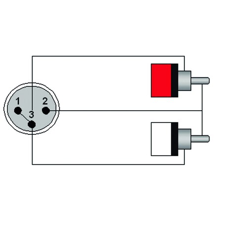 CAB703/1.5 Procab Kabel XLR-Stecker 2x Cinchstecker 1,5m Produktbild Additional View 1 L