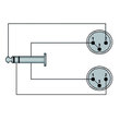 CAB733/1.5 Procab Kabel Stereoklinke 6,3 auf 2x XLR m/m 1,5m Produktbild Additional View 1 S