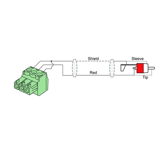 CLA832/0.5 Audac Kabel 2xCinchstecker zu 2x Terminal Block (3P   3.81MM)   0,5M Produktbild Additional View 1 L