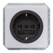 5UH1055 Siemens DELTA profil Steckdosenabdeckung silber mit schwarze Produktbild Additional View 1 S