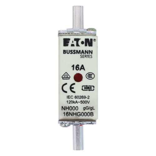 16NHG000B Eaton NH FUSE 16A 500V GG/GL SIZE 000  NH FUSE 16A 500V GL/GG SIZE 0 Produktbild Additional View 1 L