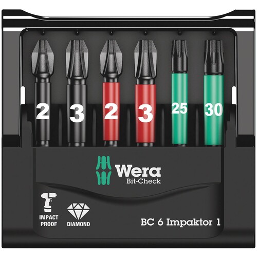 05057695001 Wera 6 IMPAKTOR Bits für Impakt Schrauber geeignet Produktbild Additional View 1 L