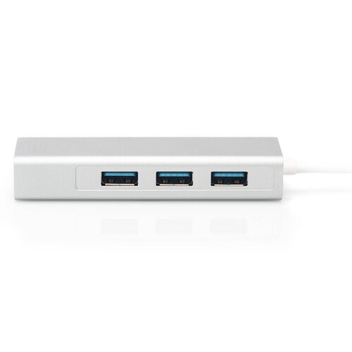 DA-70255 Digitus USB Hub  3x USB 3.0 Lan Typ C 3xUSB3.0, 1xRJ45, 10-1000Mbps Produktbild Additional View 1 L