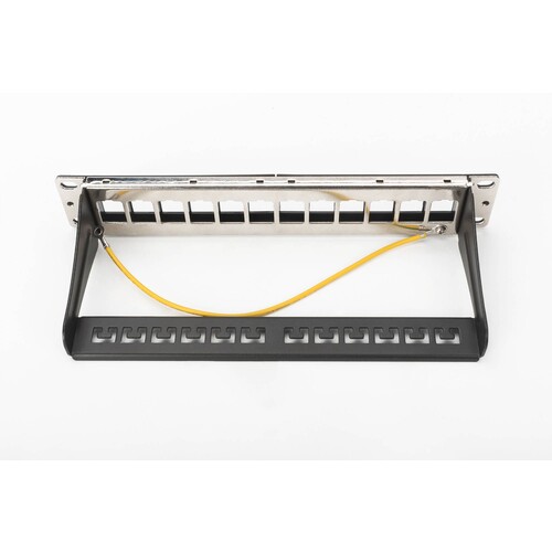 DN-91420 Digitus 10 Patchpanel Modular 12port 1HE, RAL9005, geschirmt Produktbild Additional View 1 L