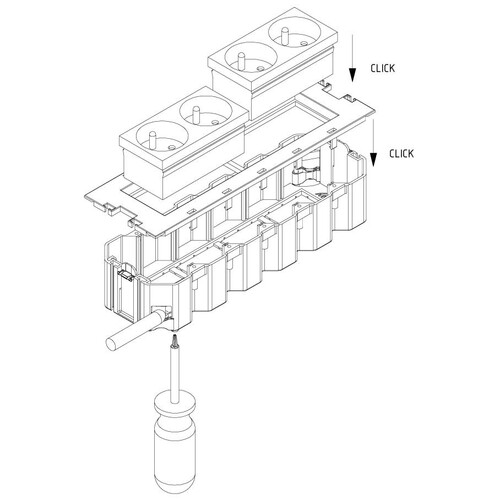 15646 Trayco FS-AC-HO-260-4-45-PA9011 Gerätebecher für Modul 45mm schwarz Produktbild Additional View 1 L