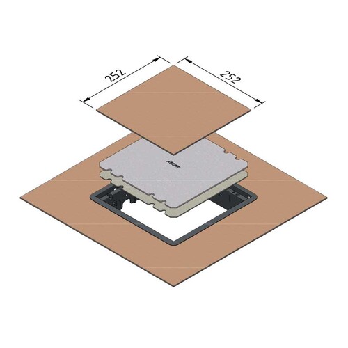 15777 Trayco FS BC8 CE SQ 260 PA7011 Blinddeckel the Box Teppchrand grau Produktbild Additional View 1 L