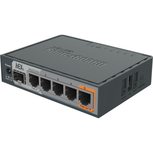 RB760IGS Mikrotik hEX S with Dual Core 880MHz MHz CPU, 256MB RAM, 5 Gigabit Produktbild Additional View 1 L