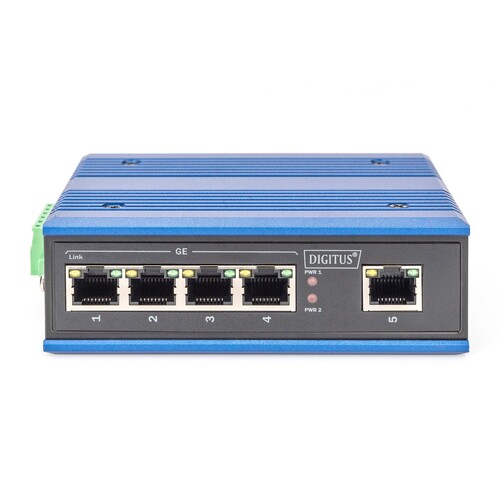 DN-651118 Digitus Industrieller 5 Port Gigabit Switch Produktbild Additional View 1 L