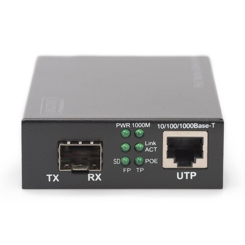 DN-82140 Digitus Gigabit PoE Medienkonverter, RJ45 / SFP, PSE Produktbild Additional View 1 L