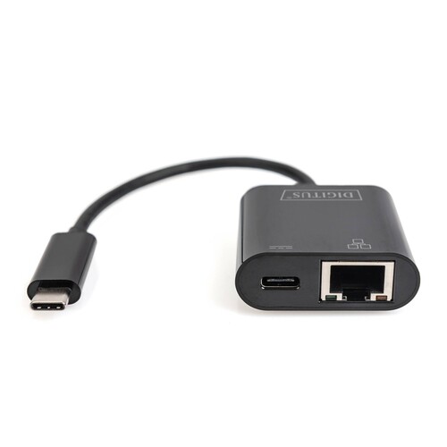 DN-3027 Digitus USB Type C Gigabit Ethernet Adapter mit Power Delivery Unt Produktbild Additional View 1 L