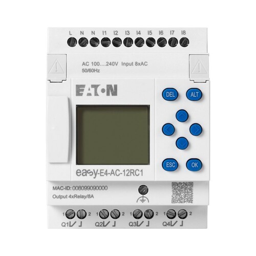 197215 Eaton EASY E4 AC 12RC1 230V AC, Steuerrelais, Relais, Display Produktbild Additional View 1 L