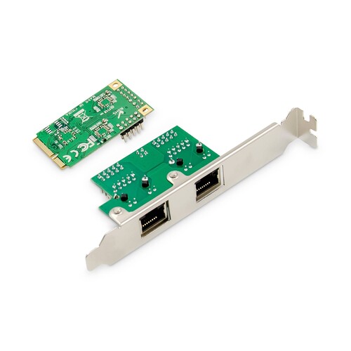 DN-10134 Digitus 2 port Gigabit Ethernet mini PCI Express Card single lane, low Produktbild Additional View 1 L