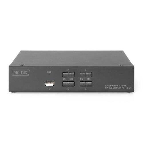 DS-12880 Digitus KVM SWITCH 4 Port, 4xHDMI in 1x HDMI out, 4K60Hz Produktbild Additional View 1 L