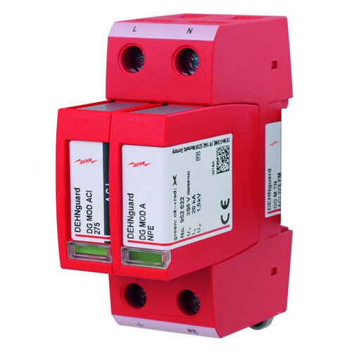 952220 Dehn Überspannungsableiter Typ 2 DEHNguard M 2 polig Uc 275V mit ACI-Tec Produktbild Additional View 1 L