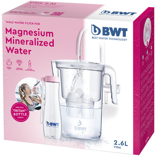 815937 BWT Tischwasserfilter, 2,6 L, inkl. Mg2+ Kartusche, Manueller Timer, Produktbild Additional View 1 L