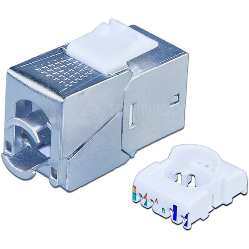 WKS JACK STP KAT6A Wirewin KAT6A 10 Gigabit Ethernet Keystone Modul Produktbild Additional View 1 L