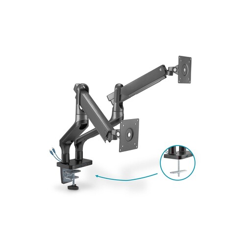 DA-90417 Digitus DA 90417 Dual Gas Spring Monitor Clamp Mount with USB bis Produktbild Additional View 1 L