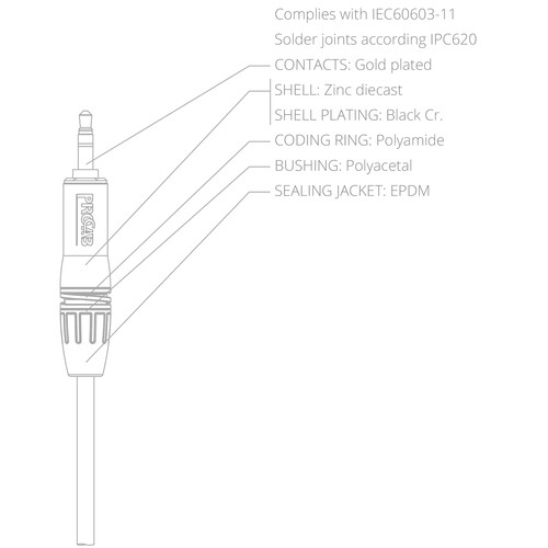 607997 Procab PCMJ3MX/BG Kabelstecker   professioneller 3,5mm Klinkenstecker St Produktbild Additional View 1 L