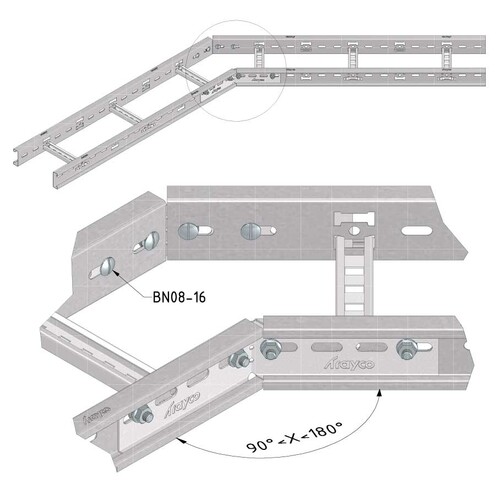 18590 Trayco CLFI60 HH UG Kabelleiter Gelenkverbinder horizontal Produktbild Additional View 1 L