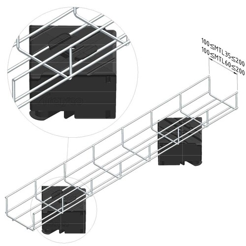 17186 Trayco CUBE SQ 110 PE Befestigung Kubus für Gitterrrinne(Bodenbefestigung) Produktbild Additional View 1 L