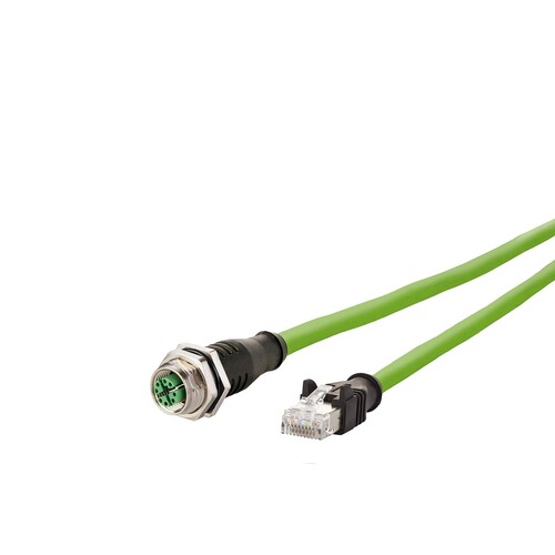 142M2X25010 Metz Connect M12 Industrial Ethernet Leitung, X- kodiert, 1,0 m, M1 Produktbild Additional View 1 L