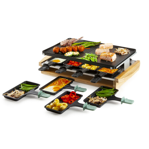 DO9246G Domo Raclette Grill Bamboo für 8 Personen Produktbild Additional View 1 L