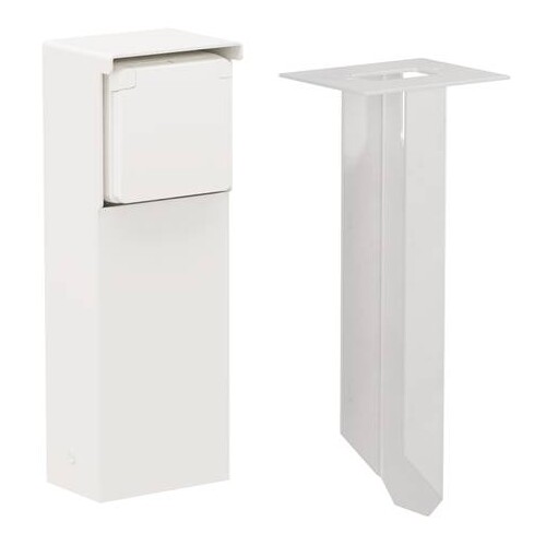 701-36815 Niko Anschlusssäule Schuko 1-Fach Weiß IP55 & Bodenspieß Produktbild Additional View 1 L