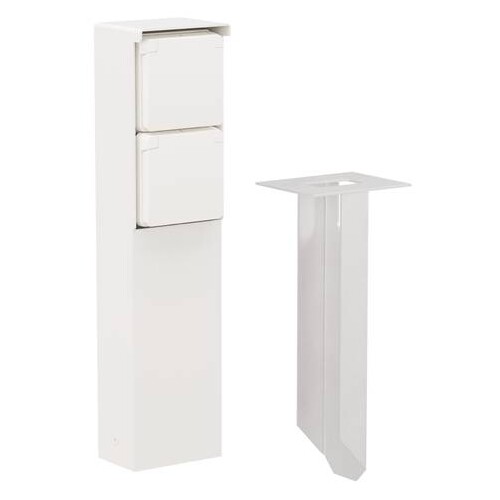 701-36825 Niko Anschlusssäule Schuko 2-Fach Weiß IP55 & Bodenspieß Produktbild Additional View 1 L