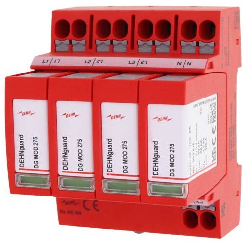 3019228 Dehn Überspannungsableiter Typ 2 DEHNguard SMP 4-polig Uc 275V für TN-S- Produktbild Additional View 1 L