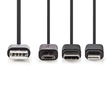 CCGL60620BK10 Nedis USB 2.0 - 3in1-Kabel USB-A auf USB-C/Micro-B/Apple Lightn.8-P Produktbild Additional View 2 S