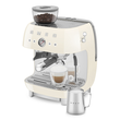 EGF03CREU SMEG Siebträgermaschine mit integrierter Kaffeemühle, Creme, Alumin Produktbild Additional View 1 S