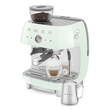 EGF03PGEU SMEG Siebträgermaschine mit integrierter Kaffeemühle, Pastellgrün, Produktbild 1 S