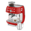 EGF03RDEU SMEG Siebträgermaschine mit integrierter Kaffeemühle, Rot, Aluminiu Produktbild Additional View 1 S