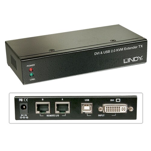39377 Lindy Cat.6 KVM Extender DVI USB Audio, 50m Produktbild Additional View 1 L