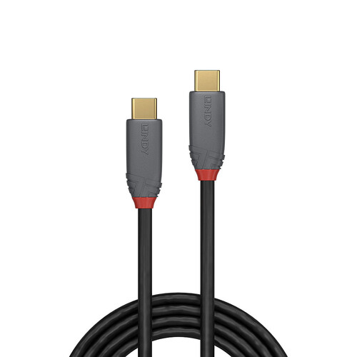 36902 Lindy USB 3.2 Gen2x2 Kabel 1,5m USB-C auf USB-C, 100W,5A,PD, Anthra Line Produktbild Additional View 1 L