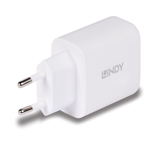 73428 Lindy 65W USB Type A & C GaN Charger mit EU-Stecker Produktbild Additional View 1 L