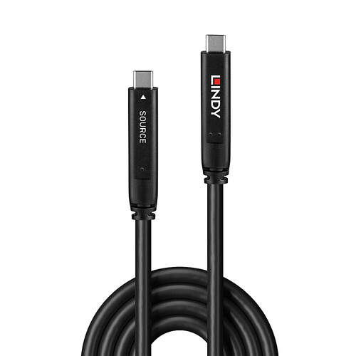 43398 Lindy 10m USB 3.2 Gen 2 & DP 1.4 Typ C Hybridkabel Produktbild Additional View 1 L